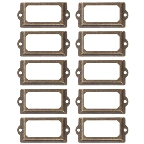 Etikettenhalter, 50 Stück, Etikettenbox, Schrank, Etikettenhalter, Vintage-Rahmen, Metallrahmen, Schublade Etikettenhalter, 50 Stück, Etikettenbox, Schrank, Etikettenhalter, Vintage-Rahmen, Metallrahmen, Schublade von Yangshe