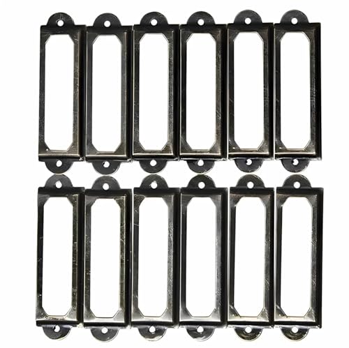 Etikettenhalter, 50 Stück, antikes Messing, Eisen, Schublade, Schrank, Etikettenzug, Griff, Kartenhalter für Schrank, Schublade, Box (Bronze) von Yangshe