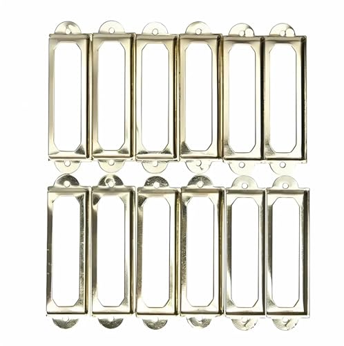 Etikettenhalter, 50 Stück, antikes Messing, Eisen, Schublade, Schrank, Etikettenzug, Griff, Kartenhalter für Schrank, Schublade, Box (Gold) von Yangshe