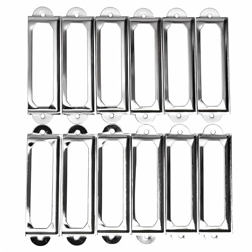 Etikettenhalter, 50 Stück, antikes Messing, Eisen, Schublade, Schrank, Etikettenzug, Griff, Kartenhalter für Schrank, Schublade, Box (Silber) von Yangshe