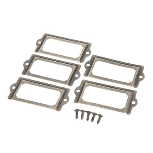 Etikettenhalter, 50 Stück, antikes Messing, Metall, für Etiketten, Griff, Dateikartenhalter, 70 x 33 mm (Farbe A) von Yangshe