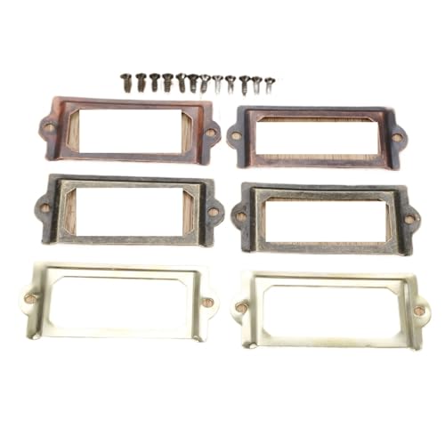 Etikettenhalter, 50 Stück, antikes Messing, Metall, für Etiketten, Griff, Dateikartenhalter, 70 x 33 mm (Farbe C) von Yangshe