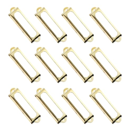Etikettenhalter, 50 Stück, antikes Messing, goldener Metall-Griff, für Dateien, Namenskarten, 17 x 60 mm (Gold) von Yangshe