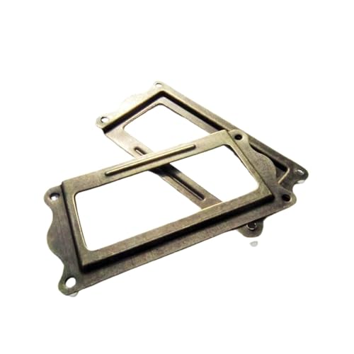Etikettenhalter, 50 Stück, für Schrank, Schublade, Eisen, Metall, Etiketten, Ziehrahmen, Griff, Datei-Namenskartenhalter (antikes Messing) von Yangshe