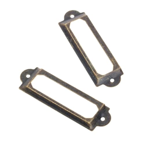 Etikettenhalter, Schubladen-Etiketten, Mini-Rahmen, Metall, Messing/Bronze/Gold, Kartenhalter, 62 mm x 18 mm, Antik-Bronze, 50 Stück Etikettenhalter, Schubladen-Etiketten, Mini-Rahmen, Metall, Messing/Bronze/Gold, Kartenhalter, 62 mm x 18 mm, Antik-Bronze, 50 Stück von Yangshe