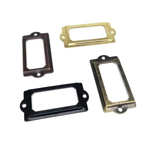 Etikettenhalter aus Metall, 33 x 70 mm, dekorativer Etiketten-Ziehrahmen, Griff, Datei-Namenskartenhalter, Bronzefarben, 50 Stück Etikettenhalter aus Metall, 33 x 70 mm, dekorativer Etiketten-Ziehrahmen, Griff, Datei-Namenskartenhalter, Bronzefarben, 50 Stück von Yangshe