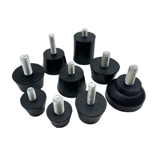 Möbelfüße, M8, verstellbare Gummifüße mit Schraube, Tischstuhl, schwarz, Nivellierfußpolster, Möbelbeine, Anti-Schock-Schutz, 26 x M8 x 13 mm, 10 Stück von Yangshe