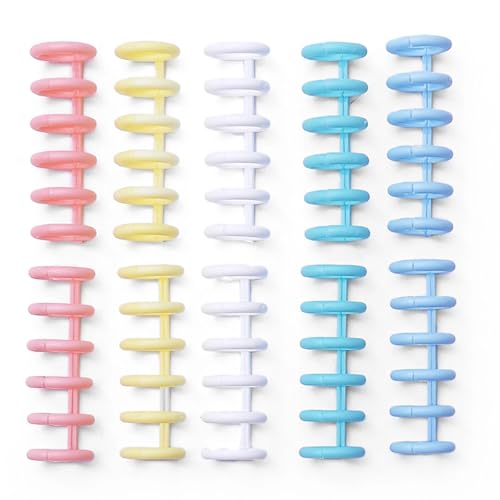 Ringbinder, 100 Stück, Binderücken, 6 Löcher, lose Blätter, Albumringe für DIY-Notizbuch, Fotoalbum, Kalender, 12 mm Rückendurchmesser (Typ 1) von Yangshe