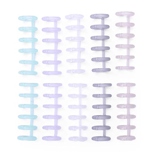 Ringbinder, 100 Stück, Binderücken, 6 Löcher, lose Blätter, Albumringe für DIY-Notizbuch, Fotoalbum, Kalender, 12 mm Rückendurchmesser (Typ 2) von Yangshe