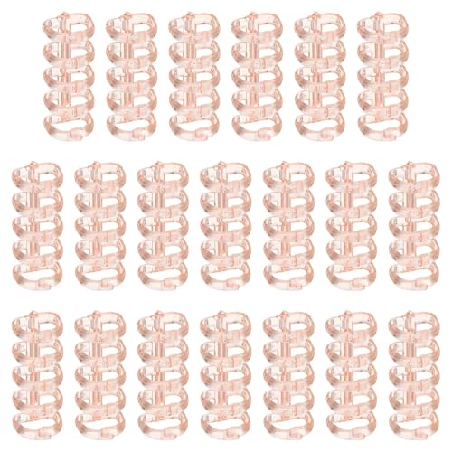 Ringbuch, 100 Stück, 5-Ring-Binderücken, Schnappspaltringe, Kunststoff, rund, lose Blätter, Kamm, Folio-Ordner, Schreibwaren, Bürobedarf (Rosa) von Yangshe