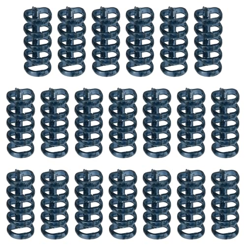 Ringbuch, 100 Stück, 5-Ring-Binderücken, Schnappspaltringe, Kunststoff, rund, lose Blätter, Kamm, Folio-Ordner, Schreibwaren, Bürobedarf (dunkelblau) von Yangshe