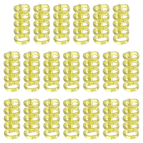 Ringbuch, 100 Stück, 5-Ring-Binderücken, Schnappspaltringe, Kunststoff, rund, lose Blätter, Kamm, Folio-Ordner, Schreibwaren, Bürobedarf (gelb) von Yangshe