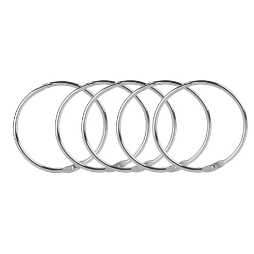 Ringbuch, 100 Stück, Metall, Loseblätter, Ringbuch, Ringbuch, 38 mm, 50 mm, Ringbuch, DIY-Alben, Schule, Handwerk, Buchbinden, Bürobedarf (38 mm) von Yangshe