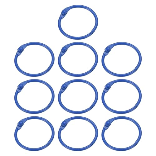 Ringbuch, 100 Stück, lose Blätter, Buchrahmen, Metallblitzkarten, Buchbinderinge für Schlüsselanhänger, Karteikarten, Sammelalben, Bürobedarf (Hellblau) von Yangshe