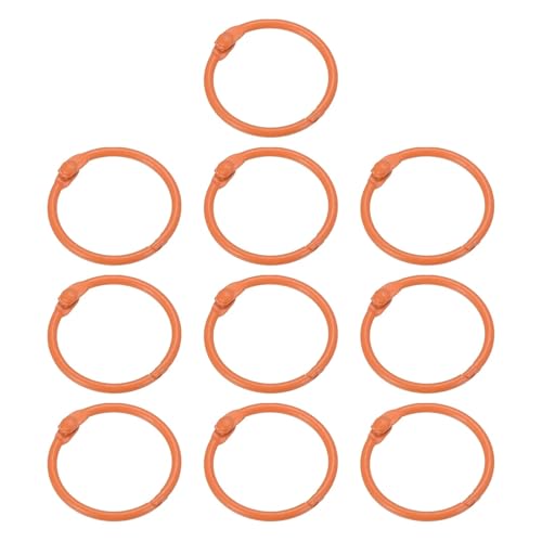 Ringbuch, 100 Stück, lose Blätter, Buchrahmen, Metallblitzkarten, Buchbinderinge für Schlüsselanhänger, Karteikarten, Sammelalben, Bürobedarf (Orange) von Yangshe