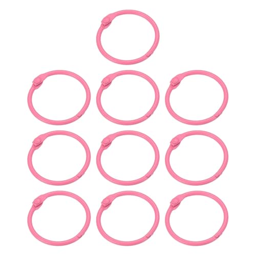 Ringbuch, 100 Stück, lose Blätter, Buchrahmen, Metallblitzkarten, Buchbinderinge für Schlüsselanhänger, Karteikarten, Sammelalben, Bürobedarf (Rosa) von Yangshe