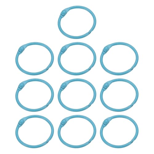Ringbuch, 100 Stück, lose Blätter, Buchrahmen, Metallblitzkarten, Buchbinderinge für Schlüsselanhänger, Karteikarten, Sammelalben, Bürobedarf (blau) von Yangshe