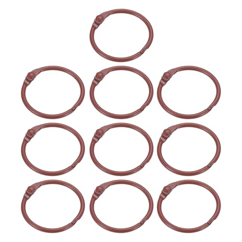 Ringbuch, 100 Stück, lose Blätter, Buchrahmen, Metallblitzkarten, Buchbinderinge für Schlüsselanhänger, Karteikarten, Sammelalben, Bürobedarf (braun) von Yangshe