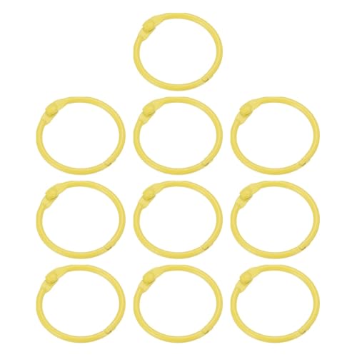 Ringbuch, 100 Stück, lose Blätter, Buchrahmen, Metallblitzkarten, Buchbinderinge für Schlüsselanhänger, Karteikarten, Sammelalben, Bürobedarf (gelb) von Yangshe