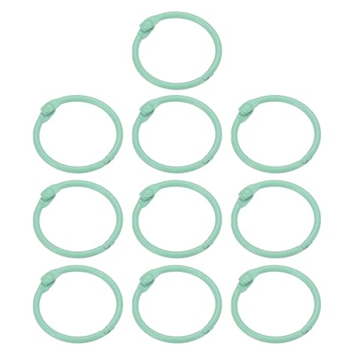 Ringbuch, 100 Stück, lose Blätter, Buchrahmen, Metallblitzkarten, Buchbinderinge für Schlüsselanhänger, Karteikarten, Sammelalben, Bürobedarf (mintgrün) von Yangshe