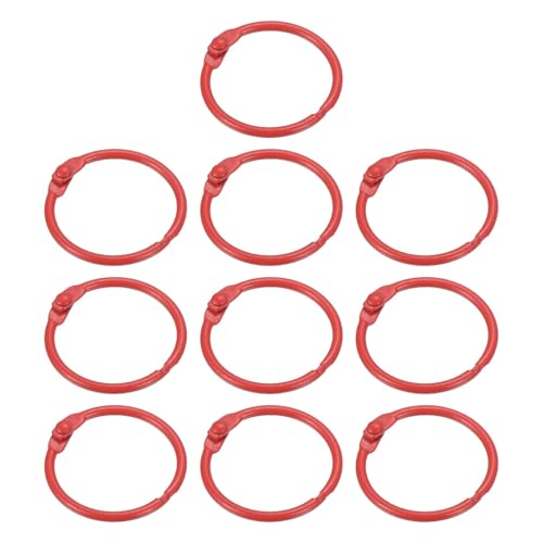 Ringbuch, 100 Stück, lose Blätter, Buchrahmen, Metallblitzkarten, Buchbinderinge für Schlüsselanhänger, Karteikarten, Sammelalben, Bürobedarf (rot) von Yangshe