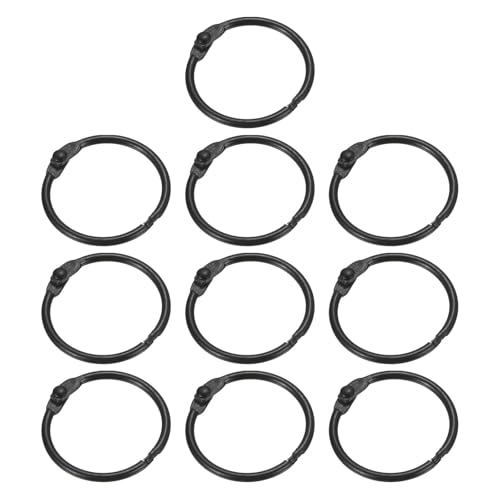 Ringbuch, 100 Stück, lose Blätter, Buchrahmen, Metallblitzkarten, Buchbinderinge für Schlüsselanhänger, Karteikarten, Sammelalben, Bürobedarf (schwarz) von Yangshe