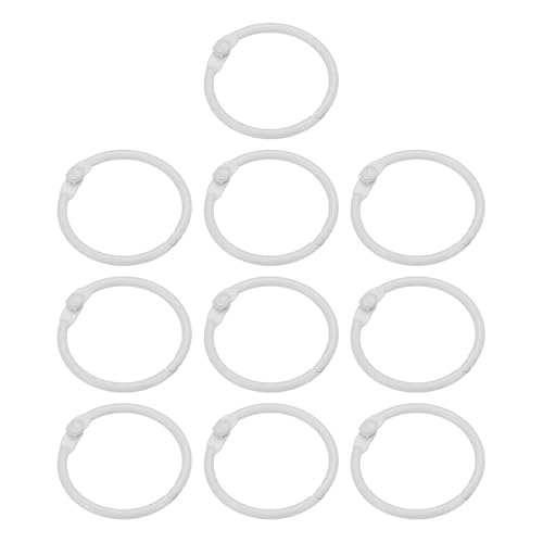 Ringbuch, 100 Stück, lose Blätter, Buchrahmen, Metallblitzkarten, Buchbinderinge für Schlüsselanhänger, Karteikarten, Sammelalben, Bürobedarf (weiß) von Yangshe