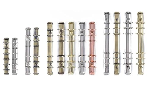 Ringbuchklammern, 30 mm, A5A6A7, 6-Loch-Binder-Clips, Ersatzclip, Metallringe, Zubehör, Loseblatt-Binderinge (A5, Roségold, 25 mm), 5 Stück von Yangshe