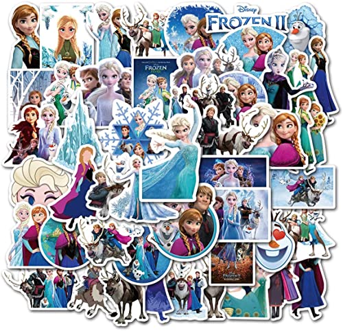 Yangsiw Frozen Aufkleber Wasserdicht Vinyl Aufkleber für Wasserflasche Gepäck Fahrrad Auto Aufkleber Anna und Elsa Aufkleber für Kinder 50pcs … von Yangsiw