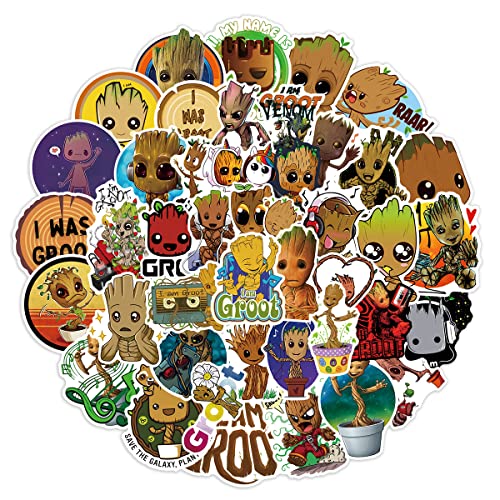 Yangsiw Groot Aufkleber für Wasserflasche, wasserdicht, Vinyl, niedliche Cartoon-Film-Aufkleber für Kinder, Laptop, Tablet, Sammelalbum, Ordner, Gepäck, Skateboard, 50 Stück Yangsiw Groot Aufkleber für Wasserflasche, wasserdicht, Vinyl, niedliche Cartoon-Film-Aufkleber für Kinder, Laptop, Tablet, Sammelalbum, Ordner, Gepäck, Skateboard, 50 Stück von Yangsiw