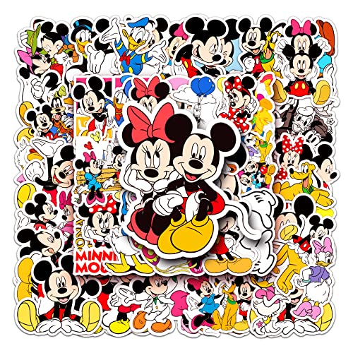 Yangsiw Disney Mickey Minnie Aufkleber Wasserdichte Vinyl-Aufkleber für Wasserflasche, Gepäck, Fahrrad, Auto, 50 Stück von Yangsiw