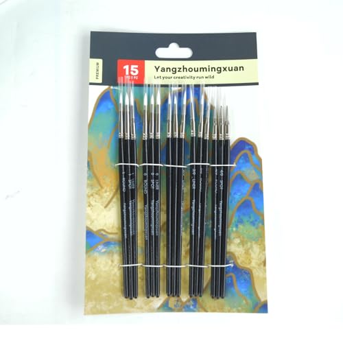 15 Pinsel, 15 Acryl-Pinsel, professionelles Künstlerpinsel-Set für Aquarell, Acryl-Leinwandmalerei, Körpermalerei von Yangzhoumingxuan