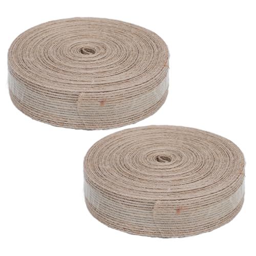 2 Rolls Jute Burlap Ribbon, 2,5 Cm/1in Breite, 10 M/32,8 Fuß Länge Jute Stoff Ribbon Bänder für Weihnachten Hochzeitsgeschenke Sackleinen Stoff DIY für Dekoration von Yanmis