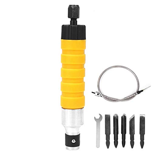 Holzschnitzerei-Meißel, 5 Spitzen Holzmeißel-Kit Elektrischer Holzmeißel-Schraubenschlüssel mit flexiblem Schaft von Yanmis