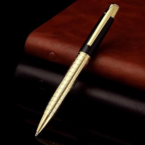 Yanmis Einzigartiger Edelstahl -Kugelschreiber Retractable Twist Black Tinte Medium 1,0 Mm Schnelltrocknen für Edelstahl (Golden #43) von Yanmis