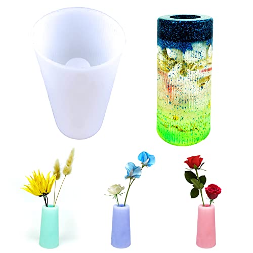 Vase Silicone Mould Silikonformen Epoxidharz Formen Silikon,Epoxy Resin Mould, DIY Vases Resin Moulds, Silikon Vase Formen füR Schimmel Herstellung Make-Up Pinsel Stifthalter Kristallflasche von Yanmucy