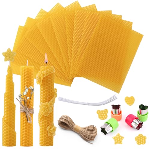 Yannige Bienenwachsplatten für Kerzen,Bienenwachskerzen Selber Machen Set,100% Reines Bienenwachs,12 Stück Gelb Bienenwachsplatten,Kerzen Selber Machen Set Kinder. Yannige Bienenwachsplatten für Kerzen,Bienenwachskerzen Selber Machen Set,100% Reines Bienenwachs,12 Stück Gelb Bienenwachsplatten,Kerzen Selber Machen Set Kinder. von Yannige