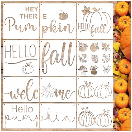 Große Herbst-Fußmatten-Schablonen, wiederverwendbar, Hello Fall, Hello Pumpkin Willkommens-Schablone, Vorlage, Zeichnung, Herbst, Fußmatte, Schablonen zum Malen auf Fußmatten, Holzschild, DIY, Basteln Große Herbst-Fußmatten-Schablonen, wiederverwendbar, Hello Fall, Hello Pumpkin Willkommens-Schablone, Vorlage, Zeichnung, Herbst, Fußmatte, Schablonen zum Malen auf Fußmatten, Holzschild, DIY, Basteln von Yanroom