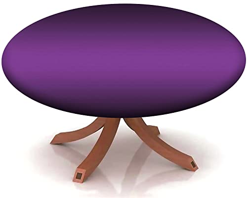 Yaofuren Runde Tischdecke, elastischer Rand, Ombré-Muster, geeignet für Gastronomie und Küche, abwischbar, für runde Tische von 71,1 cm bis 88,9 cm, Violett von Yaofuren