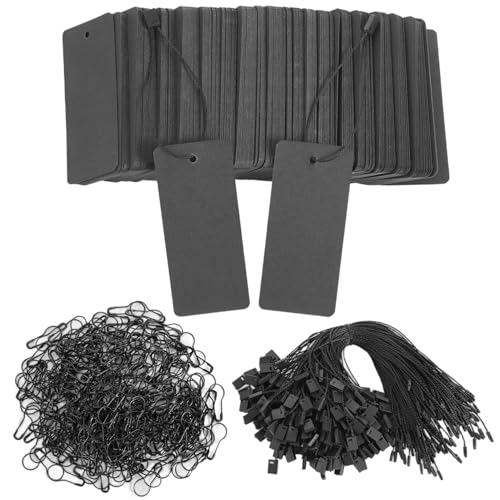 300pcs Preisschilder mit String mit Sicherheitsstiften, schwarzen Preisschilds, Geschenk, Name für Kleidung, kundenspezifische schwarze Papierkleidung, Produkt für Kleidung, Handwerksschild von Yaoliucp