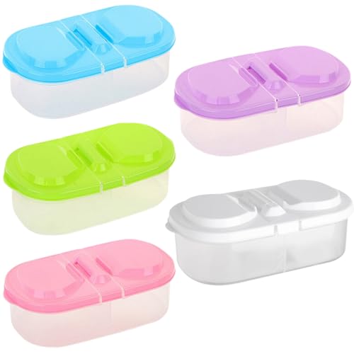 5pcs Snackbehälter mit 2 Fächern, Snack -Snack -Box -Behältern von Lebensmitteln mit Deckel, wiederverwendbarer Plastikkasten tragbarer Gefrierschrank -Lunchbox -Aufbewahrung für den Kühlschrankschra 5pcs Snackbehälter mit 2 Fächern, Snack -Snack -Box -Behältern von Lebensmitteln mit Deckel, wiederverwendbarer Plastikkasten tragbarer Gefrierschrank -Lunchbox -Aufbewahrung für den Kühlschrankschra von Yaoliucp