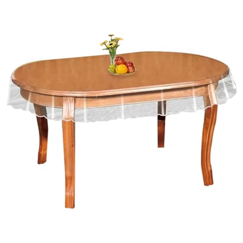 Clear Table Protector, wasserdichtes PVC -Tischschutz, hitzebeständige Nicht -Slip -Schreibtischmatte für Heimrestaurant 60x90 Zoll, Oval Clear von Yaoliucp