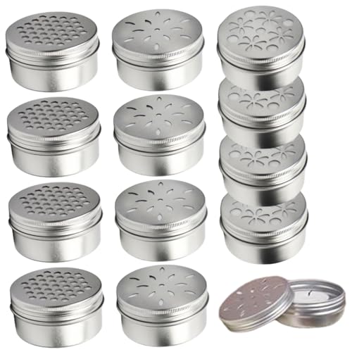 Düfte Perlenbehälter 12pcs 80 ml Blechbehälter mit Deckel Waben, Blütenblätter und Blumenhlocken aus leerem Mehrzweck-Aluminium-Dosen für Lufterfrischer, duftende Kerzen und mehr Blechbehälter mit De von Yaoliucp