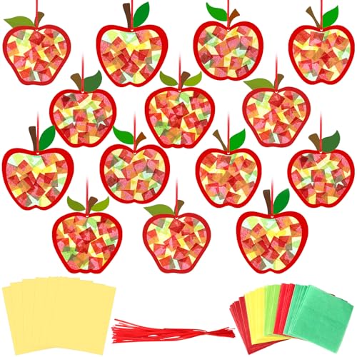 Yaomiao 30-teiliges Set mit Apfel-Sonnenfängern, Papierbastel-Set, Apfelform, Buntglas-Effekt, Seidenpapier, hängende Sonnenfänger, Ornamente für Fenster, Zuhause, Klassenzimmer, Geburtstag, Party Yaomiao 30-teiliges Set mit Apfel-Sonnenfängern, Papierbastel-Set, Apfelform, Buntglas-Effekt, Seidenpapier, hängende Sonnenfänger, Ornamente für Fenster, Zuhause, Klassenzimmer, Geburtstag, Party von Yaomiao