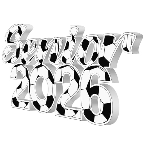 Yaomiao Fußball 2026 Senior Night Dekorationen Fußball Requisiten Grad Schild Senior Graduation Tisch Tafelaufsätze für Partyzubehör Klasse 2026 Dekorationen Sportspieler Team Party von Yaomiao