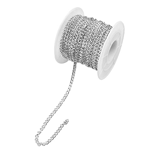 YapitHome 10m Schmuckkette Gliederkette Silver Schmuckherstellung Zubehör für DIY Halskette Basteln, Chmuck Herstellung(Silber，4 * 2.7mm) von YapitHome