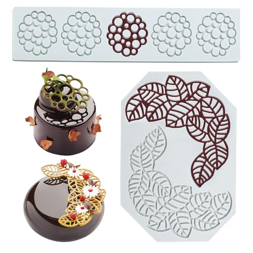 YapitHome 2 Stück Silikon-Spitzen-Matte,Silikonformen für Kuchen Deko,Silikonmatte Backen für Harz,Seife,Süßigkeiten,Basteln,Kuchendekoration,Küche von YapitHome