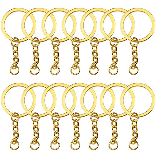 YapitHome 60 Stück 30mm Metall Schlüsselring mit Kette Schlüsselring Schlüsselanhänger Basteln Schlüsselanhänger mit Spaltringe für Schlüsselanhänger, Schmuckherstellung, Zum Basteln von YapitHome