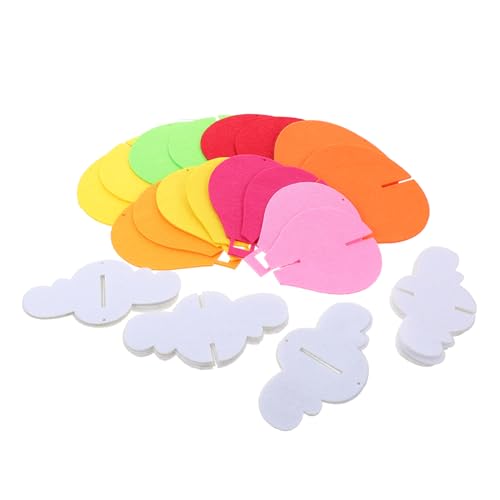 Yardenfun 1 Satz Bunten Heißluftballon Anhängern für Klassenzimmer und Große Ballons Kleine Wolken Wiederverwendbar und Sicher für Kindergärten Kreative Dekoration für Feste und von Yardenfun