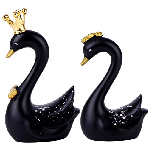 Yardenfun 1 Satz Schwan Tortenfiguren mit Funkelnden Farbsequins zur Verschönerung von Autos Hochzeiten und Festen Hochwertiges Stilvolle Kuchen und Fahrzeugdekoration von Yardenfun